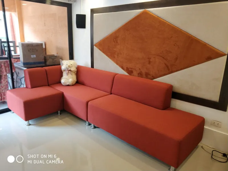 Restored leather home sofa - L-Shape