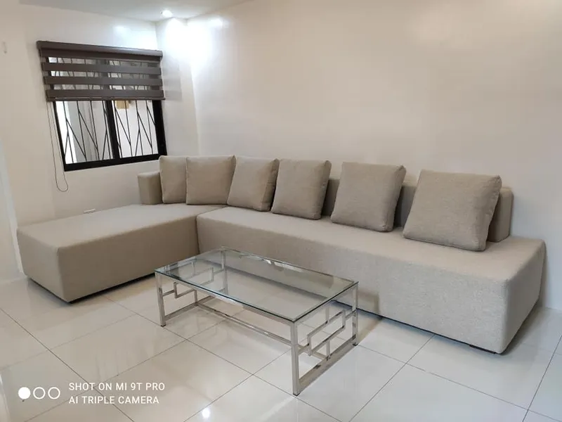 Restored leather home sofa - L-Shape