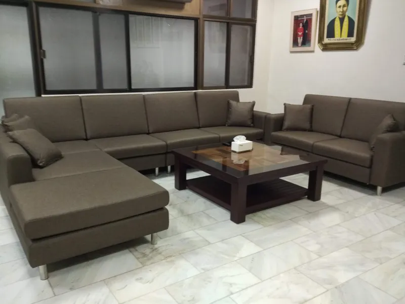 Restored leather home sofa - L-Shape
