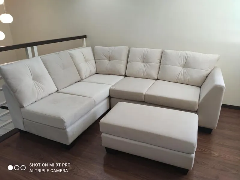 Restored leather home sofa - L-Shape