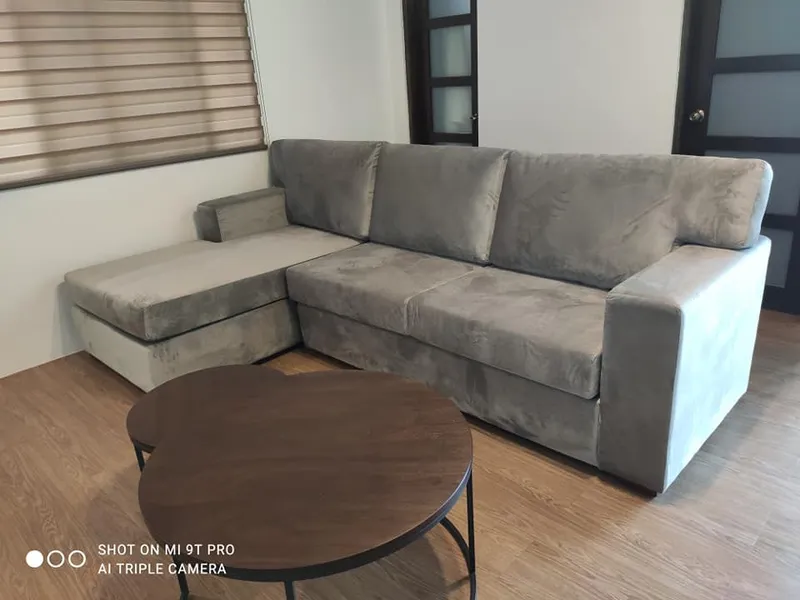 Restored leather home sofa - L-Shape