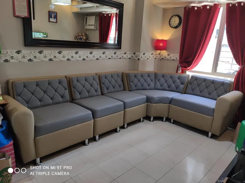 Restored leather home sofa - L-Shape