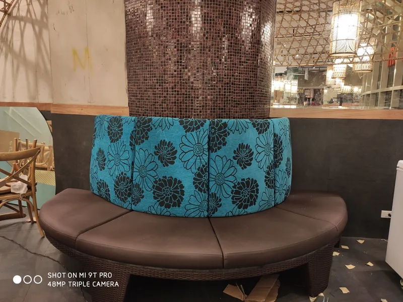 Repaired restaurant booth at Mesa