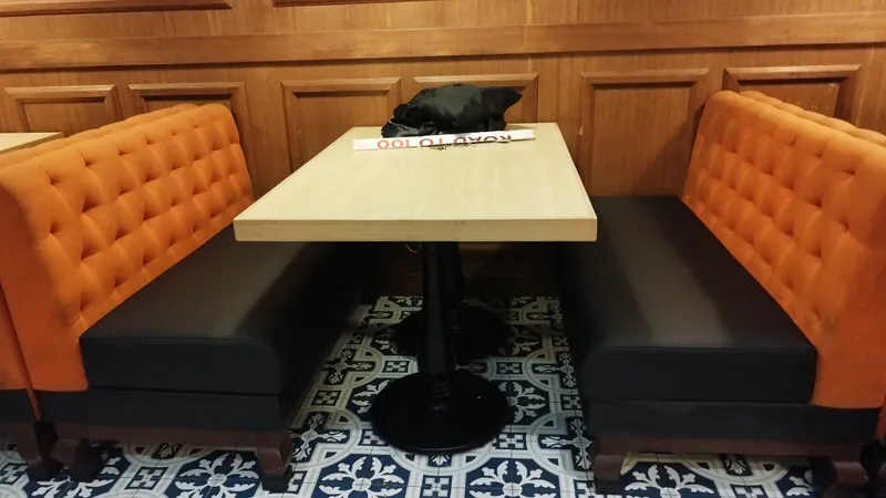 Repaired restaurant booth at Mesa
