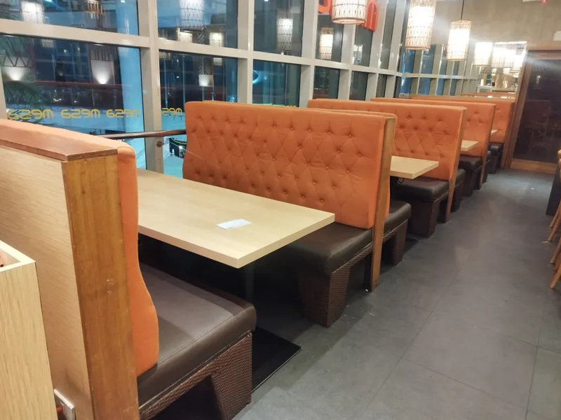 Repaired restaurant booth at Mesa