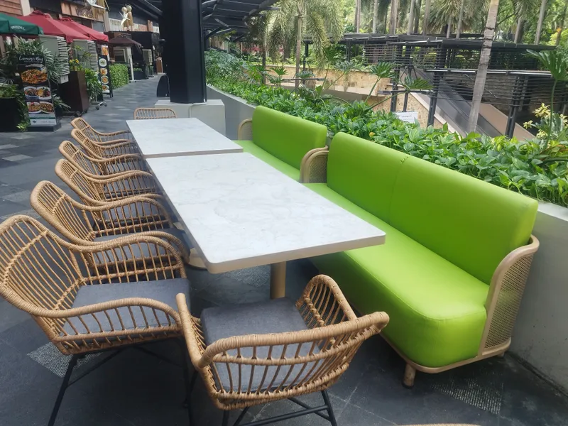 Repaired restaurant booth at Mesa