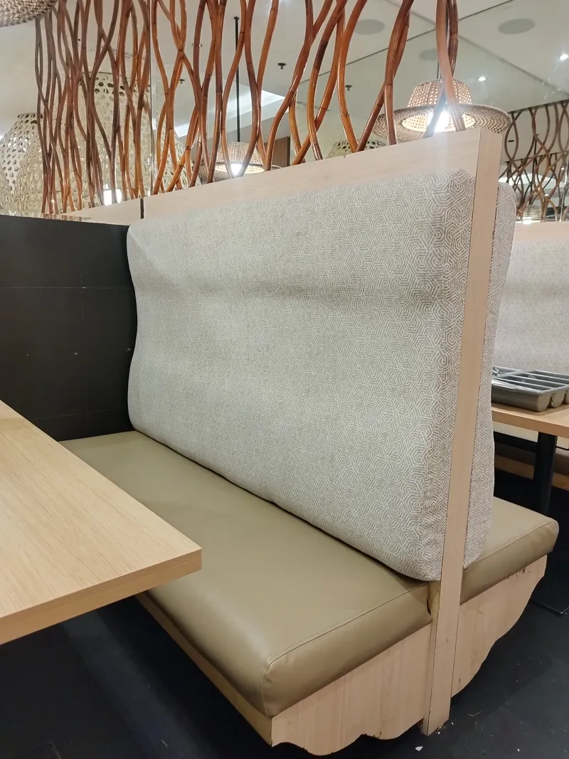 Repaired restaurant booth at Mesa
