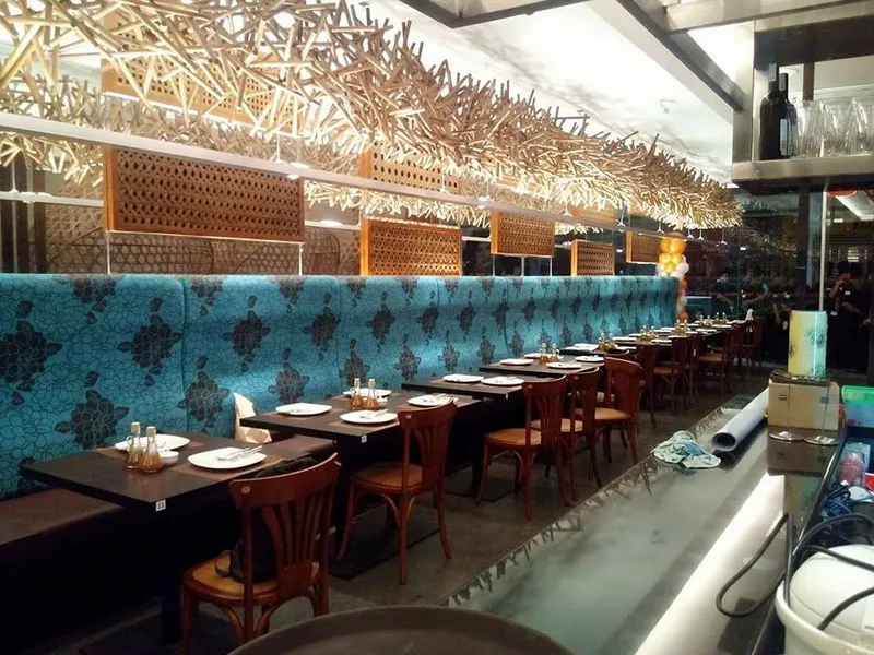 Repaired restaurant booth at Mesa